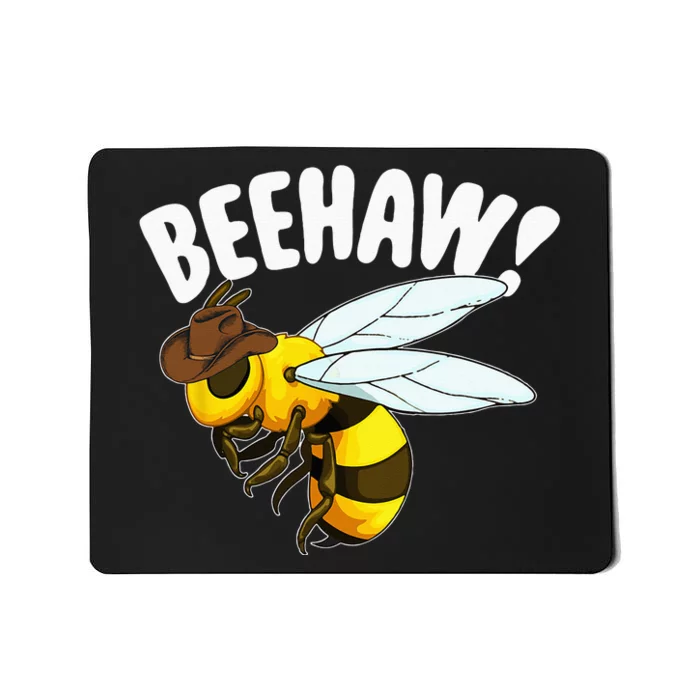 Bee Haw Funny Cowboy Wild West Honey Beekeeping Mousepad