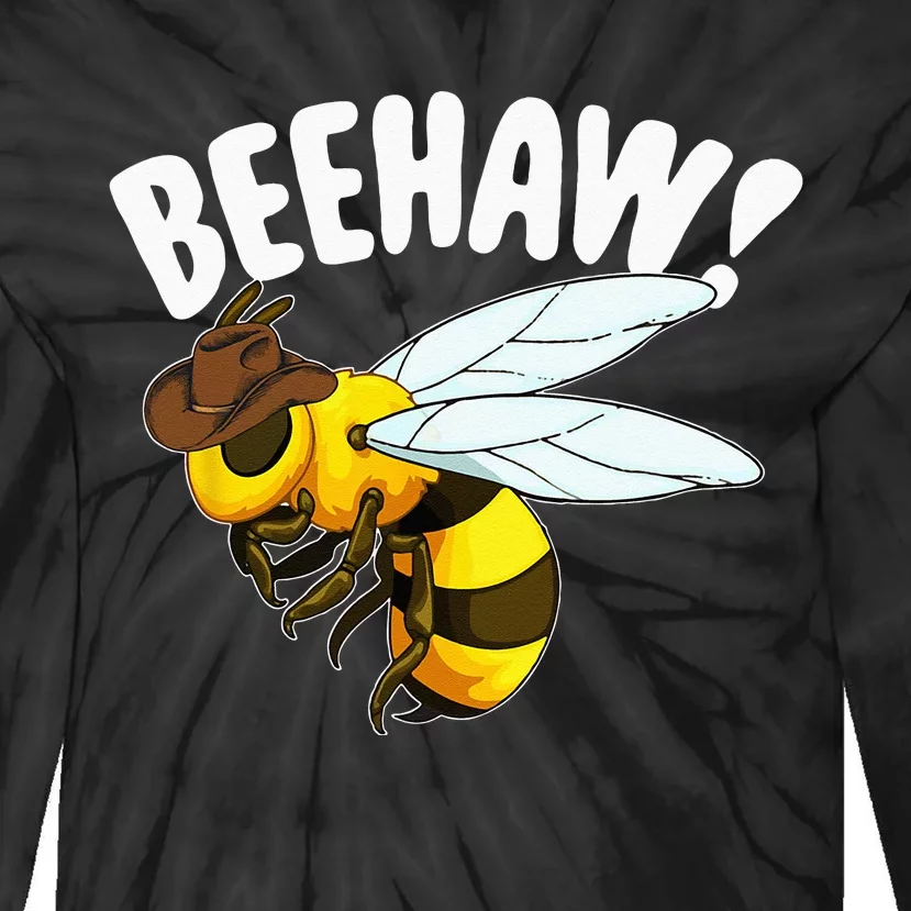 Bee Haw Funny Cowboy Wild West Honey Beekeeping Tie-Dye Long Sleeve Shirt