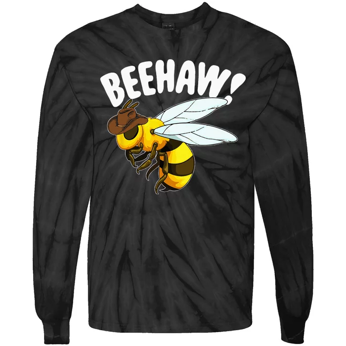 Bee Haw Funny Cowboy Wild West Honey Beekeeping Tie-Dye Long Sleeve Shirt