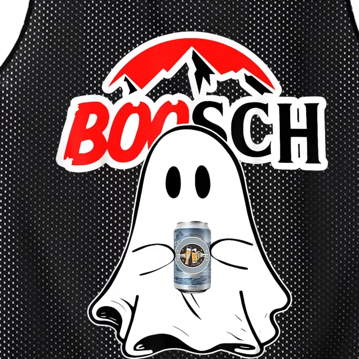 Booschbeer Halloween Funny Ghost Drinking Beer Mesh Reversible Basketball Jersey Tank