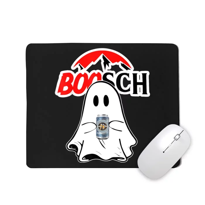 Booschbeer Halloween Funny Ghost Drinking Beer Mousepad