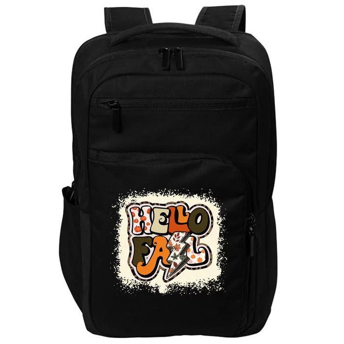 Bleached Hello Fall Autumn Vibes Retro Groovy Impact Tech Backpack