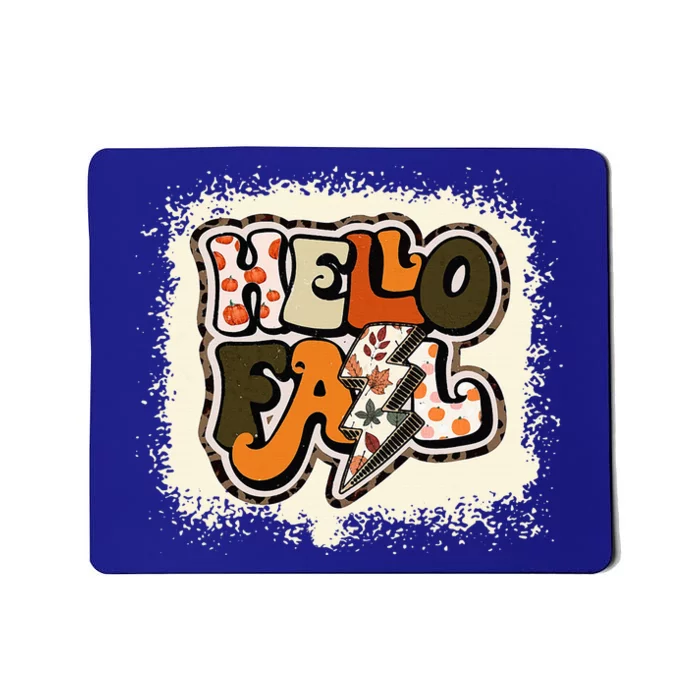 Bleached Hello Fall Autumn Vibes Retro Groovy Mousepad