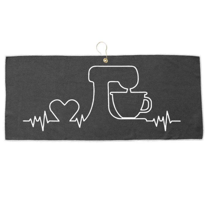 Baking Heartbeat Funny Pastry Baker Baking Gift Large Microfiber Waffle Golf Towel