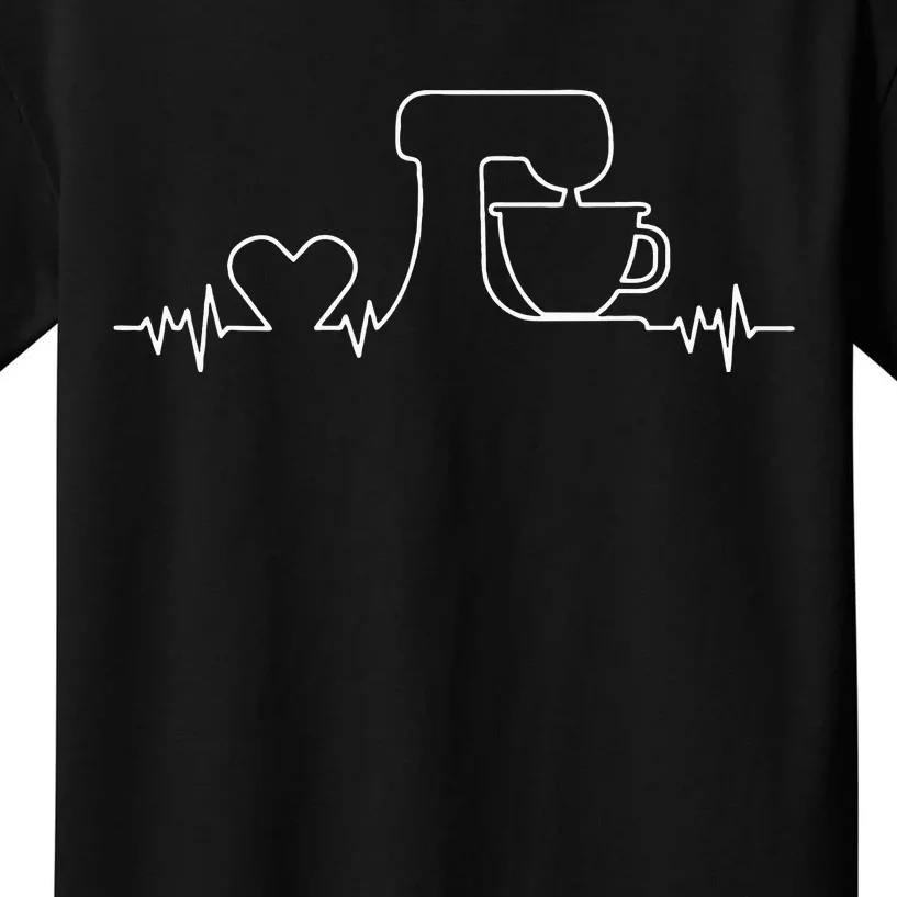 Baking Heartbeat Funny Pastry Baker Baking Gift Kids T-Shirt