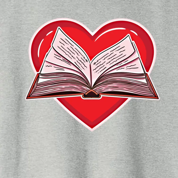 Book Heart For Librarian Valentines Day Funny Gift Women's Crop Top Tee