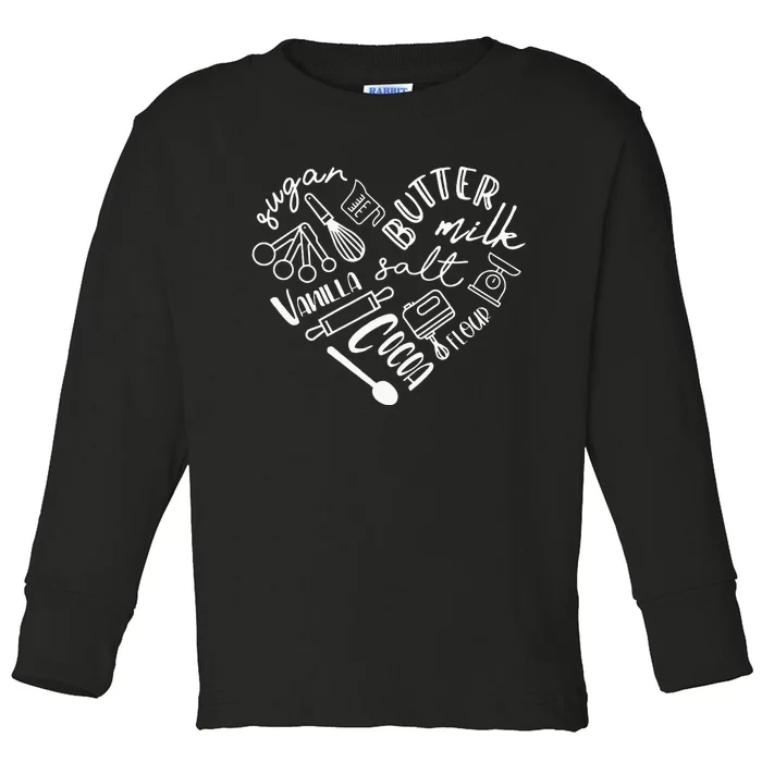 Baking Hear For Baker Pastry Chef Or Cook Toddler Long Sleeve Shirt