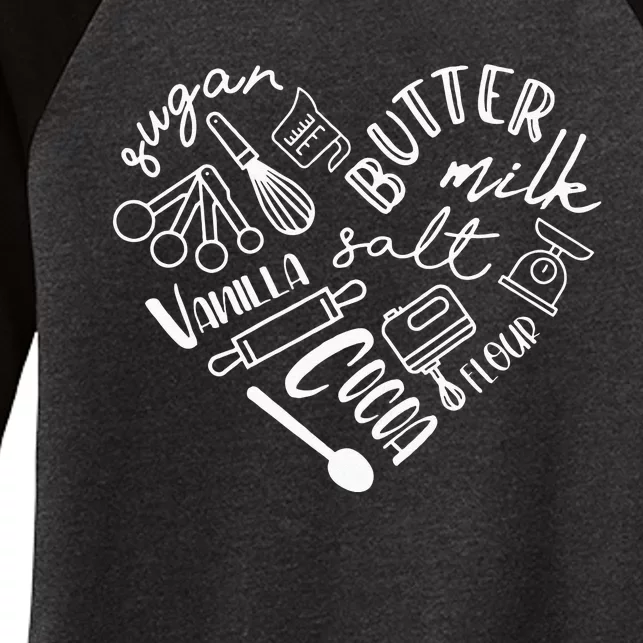 Baking Hear For Baker Pastry Chef Or Cook Women's Tri-Blend 3/4-Sleeve Raglan Shirt