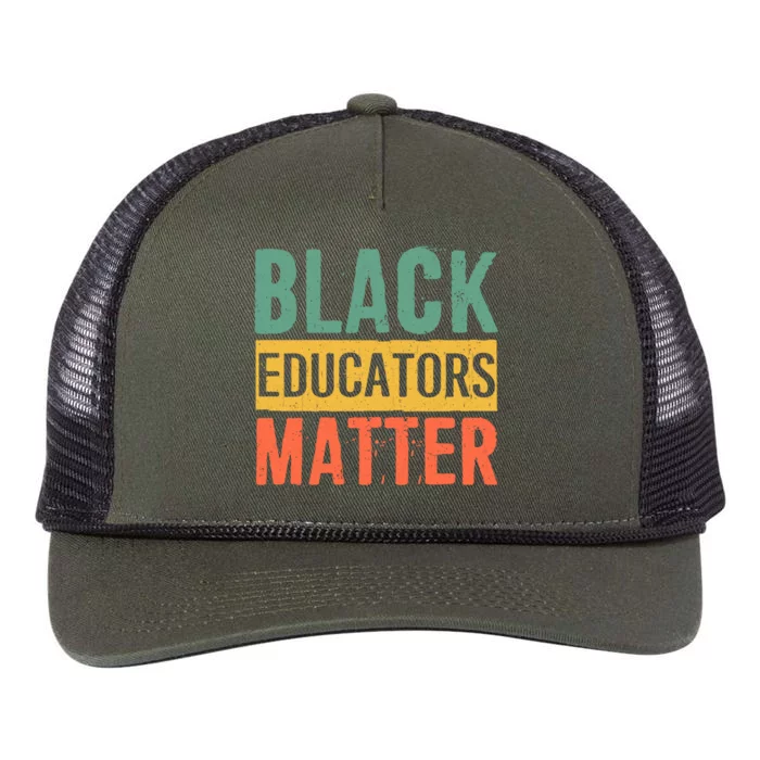 Black History Funny Gift Black Pride Black Educators Matter Gift Retro Rope Trucker Hat Cap