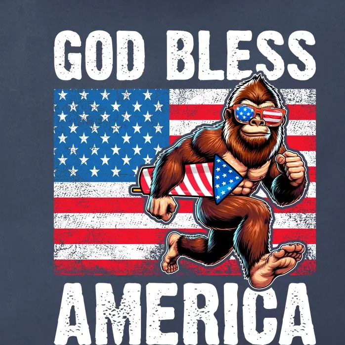 Bigfoot Holding Firework God Bless America Zip Tote Bag