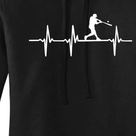 Baseball Heartbeat For Baseball Players And Fans Women's Pullover Hoodie