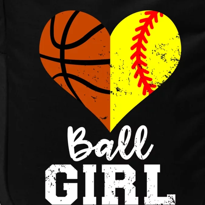 Ball Heart Funny Softball Basketball Gift Impact Tech Backpack