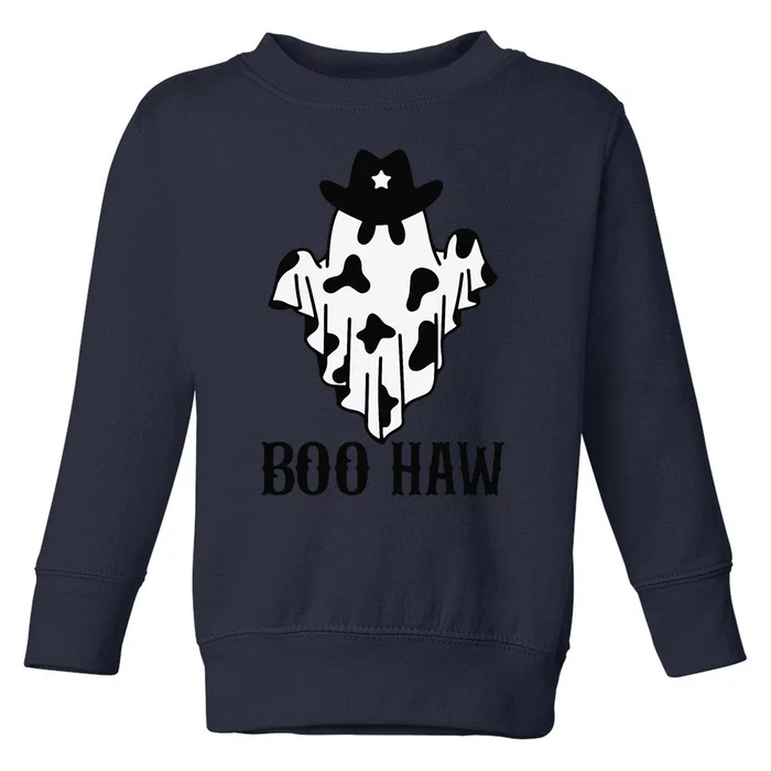 Boo Haw Funny Halloween Costume Ghost Western Spooky Season Toddler Sweatshirt