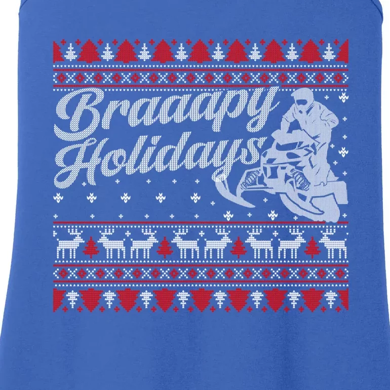 Braapy Holidays Funny Sled Snowmobile Braap Ugly Christmas Funny Gift Ladies Essential Tank