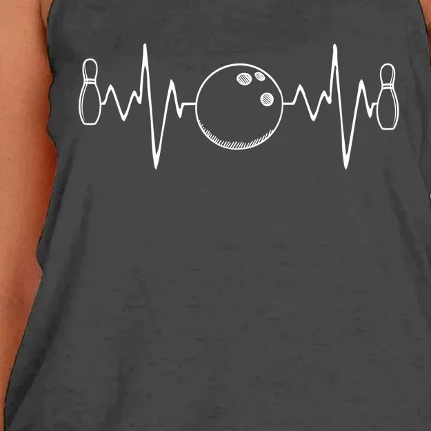 Bowling Heartbeagift Funny Bowling Bowling Funny Gift League Great Gift Women's Knotted Racerback Tank