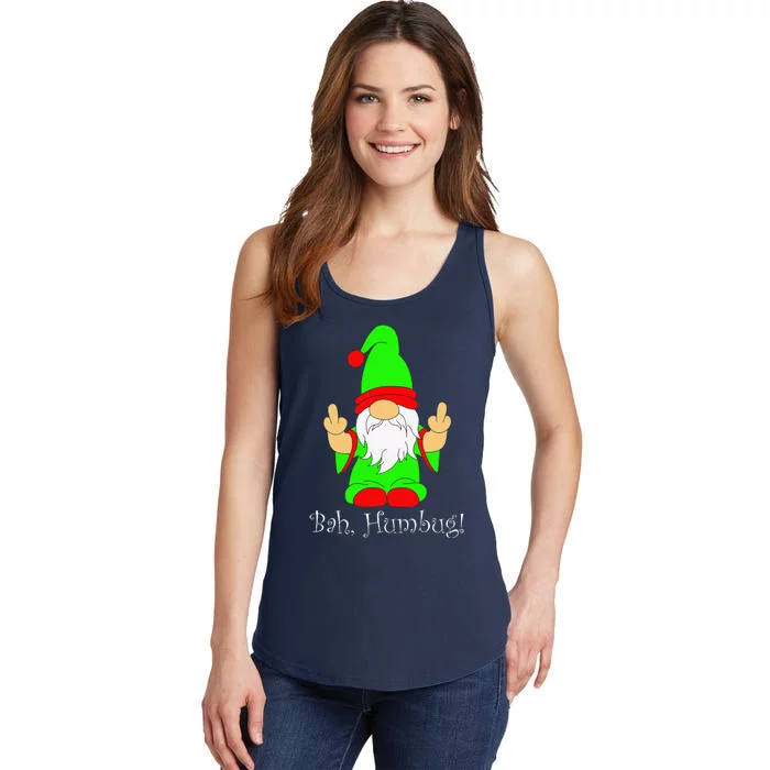 Bah Humbug Funny Grumpy Christmas Scrooge Gnome Ladies Essential Tank