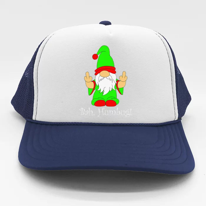 Bah Humbug Funny Grumpy Christmas Scrooge Gnome Trucker Hat