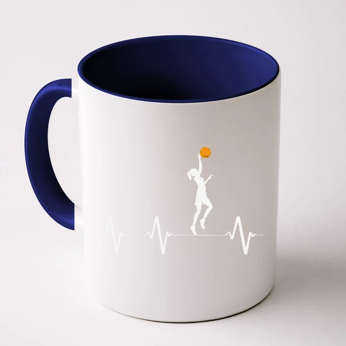 Basketball Heartbeat For Women And Girl Front & Back Coffee Mug