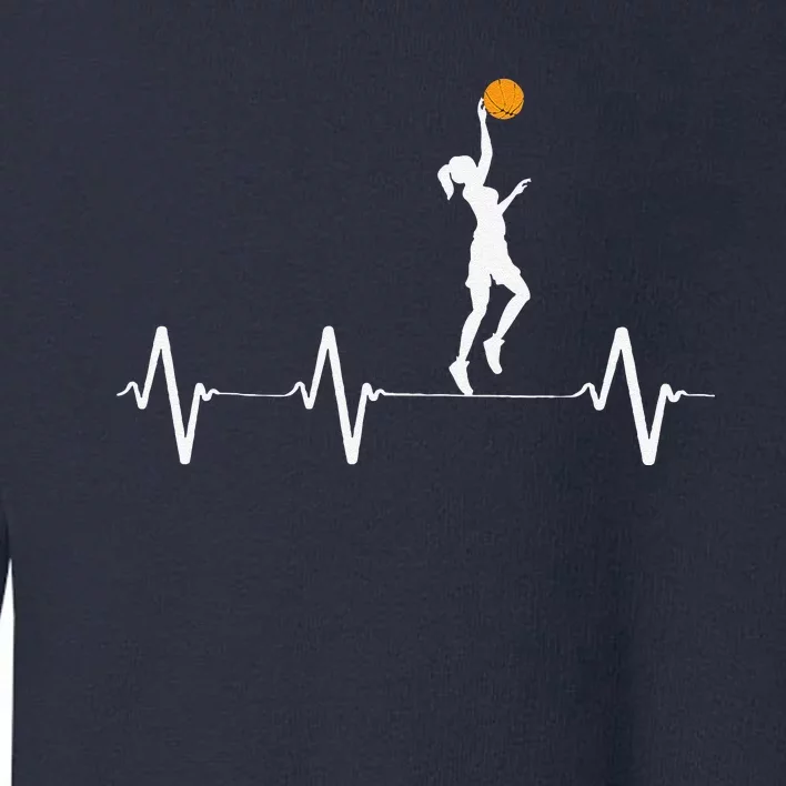 Basketball Heartbeat For Women And Girl Toddler Sweatshirt