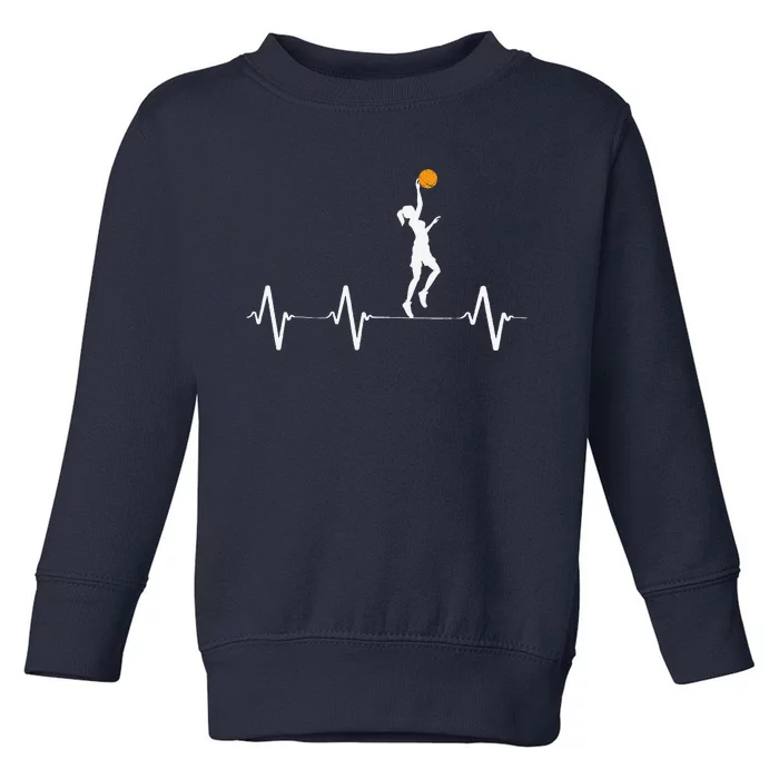 Basketball Heartbeat For Women And Girl Toddler Sweatshirt