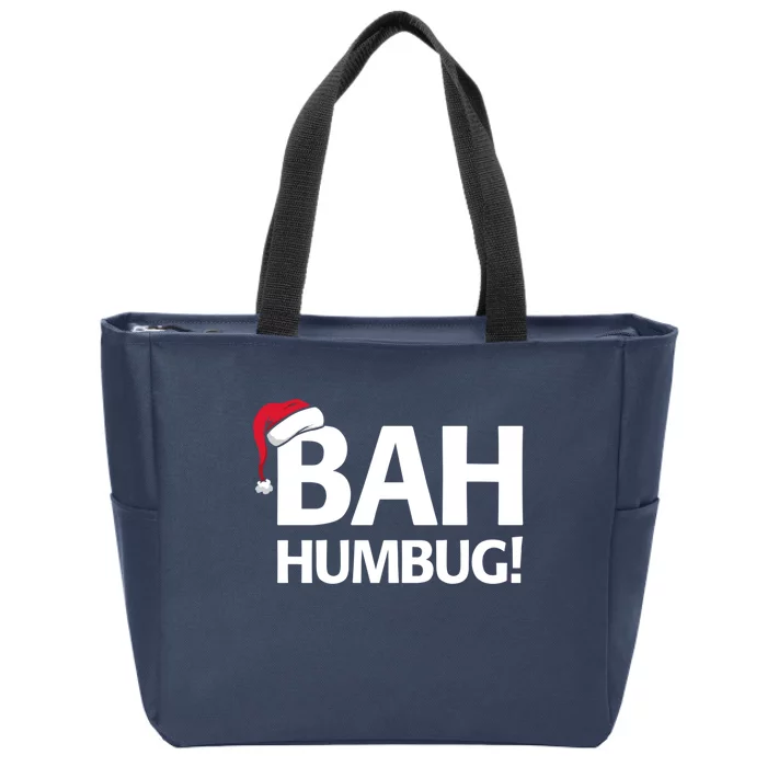 Bah Humbug Funny Santa Christmas Scrooge Zip Tote Bag