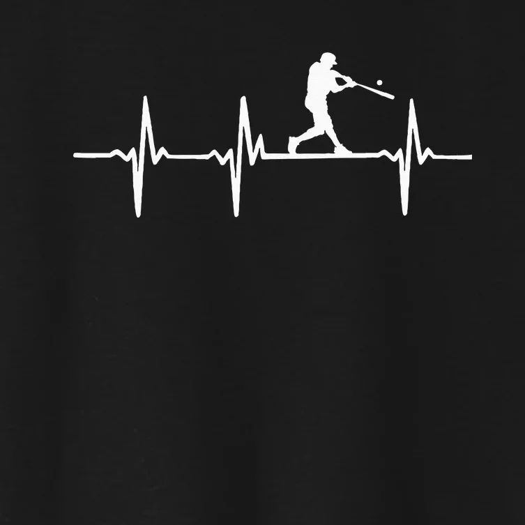 Baseball Heartbeat For Baseball Players And Fans Women's Crop Top Tee