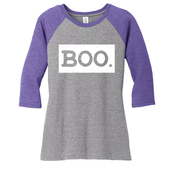 Boo Halloween Festive Women's Tri-Blend 3/4-Sleeve Raglan Shirt