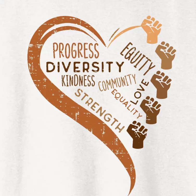 Black History Fists Diversity Equity Melanin African Women Women's Crop Top Tee