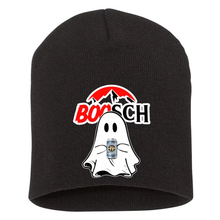 Booschbeer Halloween Funny Ghost Drinking Beer Short Acrylic Beanie