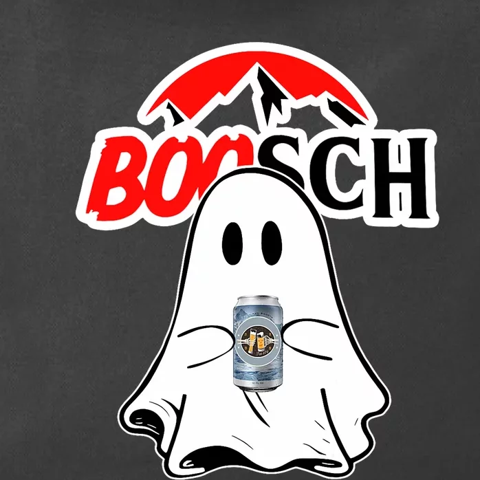 Booschbeer Halloween Funny Ghost Drinking Beer Zip Tote Bag