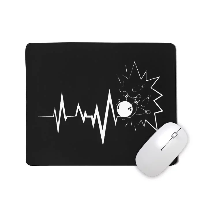 Bowling Heartbeat For Bowling Lovers And Players Mousepad