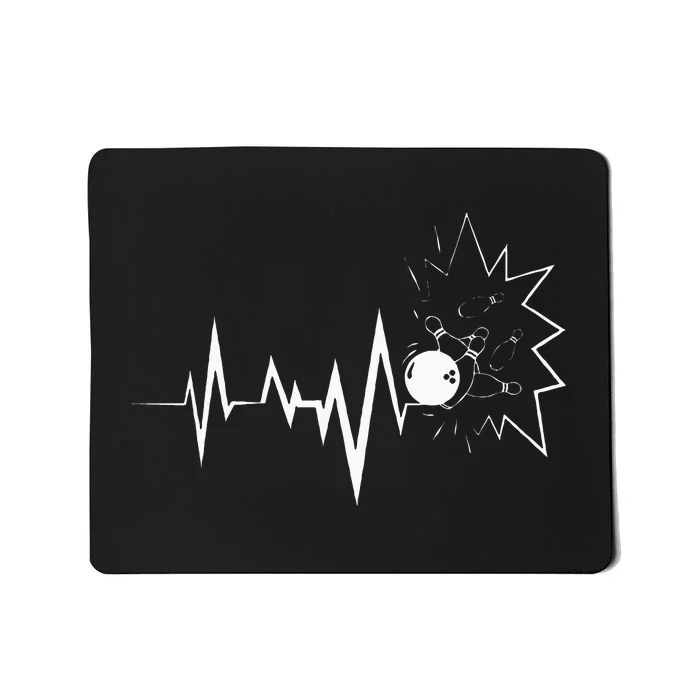 Bowling Heartbeat For Bowling Lovers And Players Mousepad