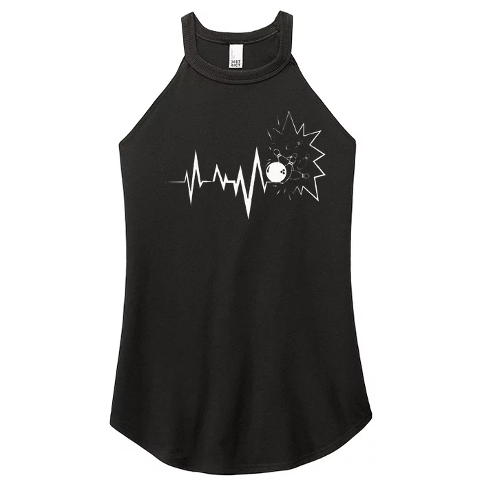 Bowling Heartbeat For Bowling Lovers And Players Women’s Perfect Tri Rocker Tank