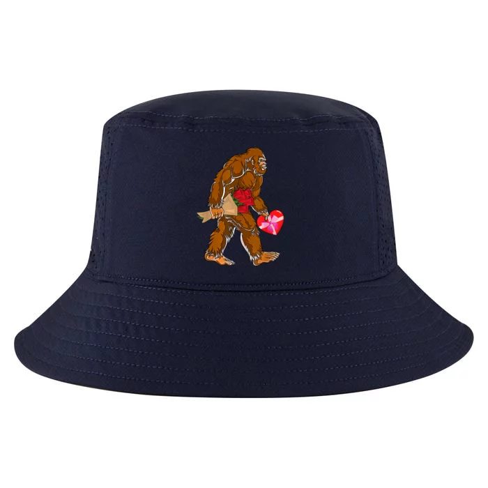 Bigfoot Heart Funny Valentines Day Love Sasquatch Gifts Cool Comfort Performance Bucket Hat