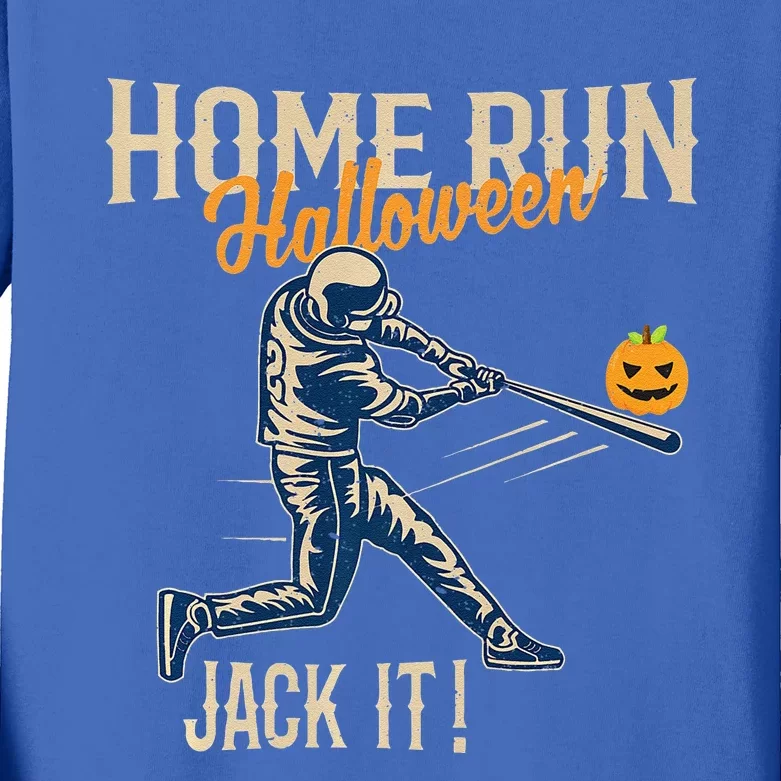 Baseball Halloween Fun Retro Distressed Stylish Graphic Premium Kids Long Sleeve Shirt