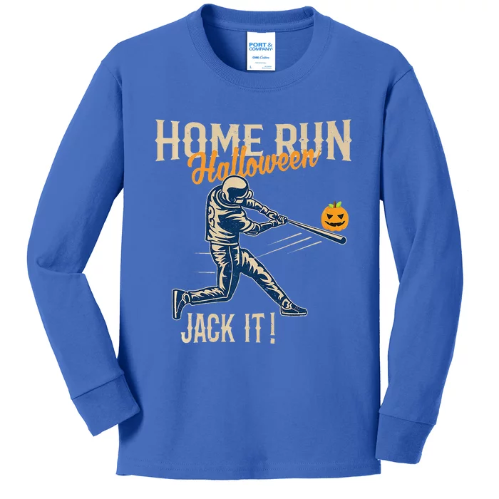 Baseball Halloween Fun Retro Distressed Stylish Graphic Premium Kids Long Sleeve Shirt