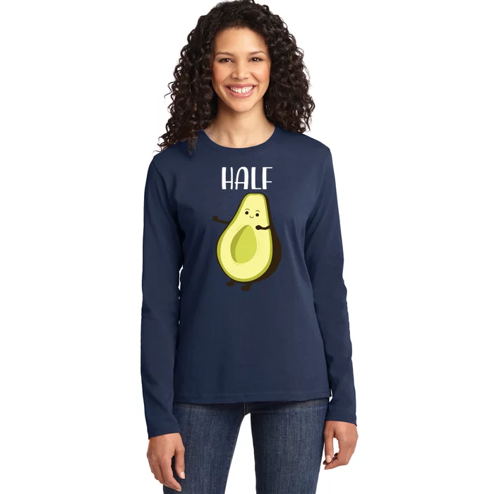 Better Half Funny Couple Avocado Matching Ladies Long Sleeve Shirt