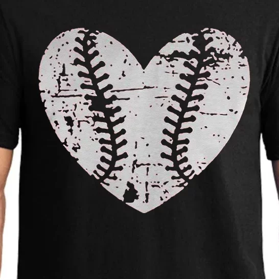 Baseball Heart Father Day Cute Mom Dad Softball Pajama Set