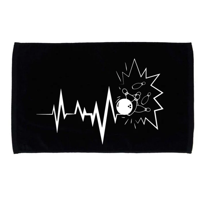 Bowling Heartbeat For Bowling Lovers And Players Microfiber Hand Towel