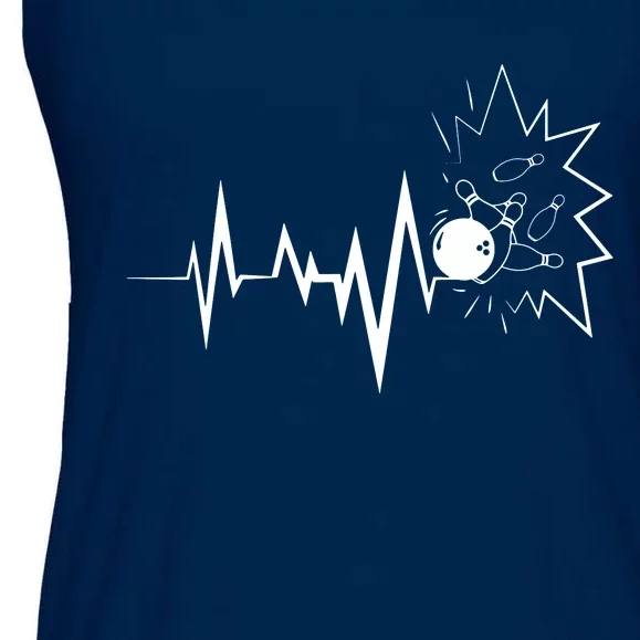 Bowling Heartbeat For Bowling Lovers And Players Ladies Essential Flowy Tank