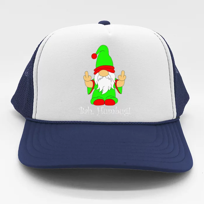 Bah Humbug Funny Grumpy Christmas Scrooge Gnome Trucker Hat