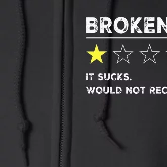 Broken Hip Funny Injury Recovery Get Well Soon Full Zip Hoodie