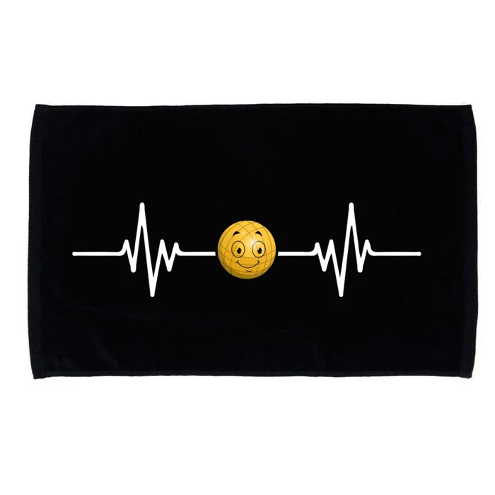 Boccia Heartbeat Funny Bocce Ball Face Bocce Ball Player Meaningful Gift Microfiber Hand Towel