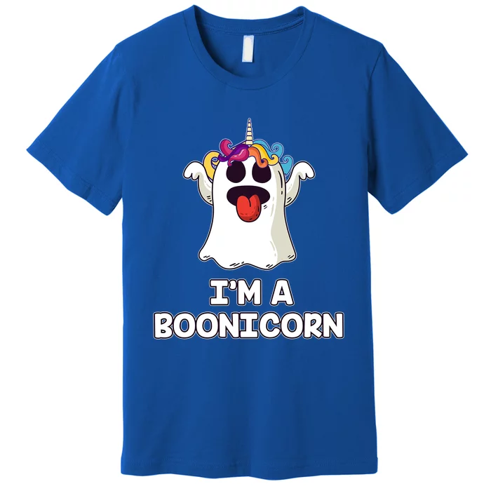 Boonicorn Halloween Funny Gift Funny Unicorn Boo Ghost Gift Premium T-Shirt