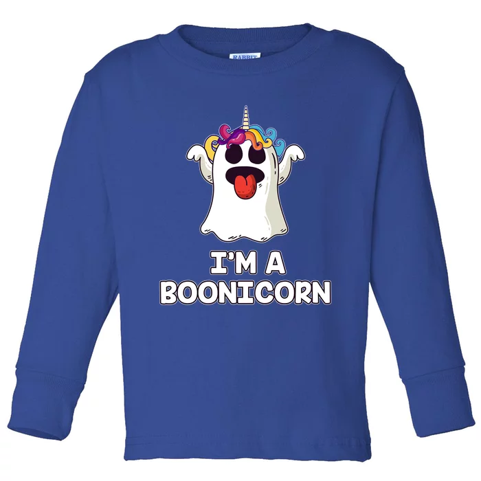 Boonicorn Halloween Funny Gift Funny Unicorn Boo Ghost Gift Toddler Long Sleeve Shirt