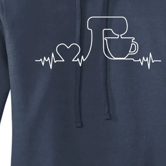 Baking Heartbeat Funny Pastry Baker Baking Gift Women's Pullover Hoodie