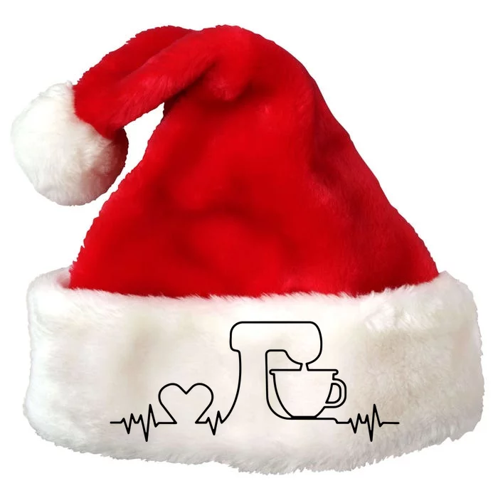 Baking Heartbeat Funny Pastry Baker Baking Gift Premium Christmas Santa Hat