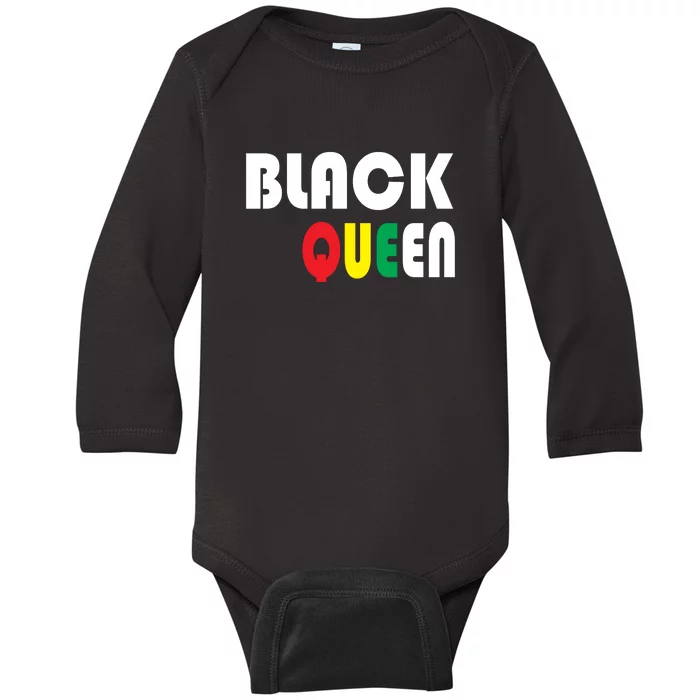 Black History For Women Educated Strong Black Queen Baby Long Sleeve Bodysuit