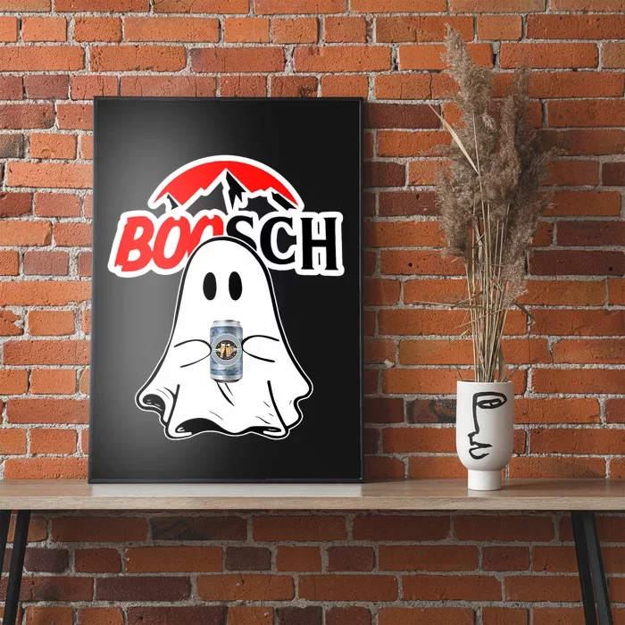 Booschbeer Halloween Funny Ghost Drinking Beer Poster