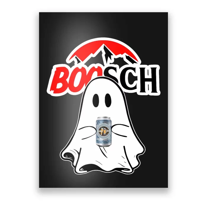 Booschbeer Halloween Funny Ghost Drinking Beer Poster